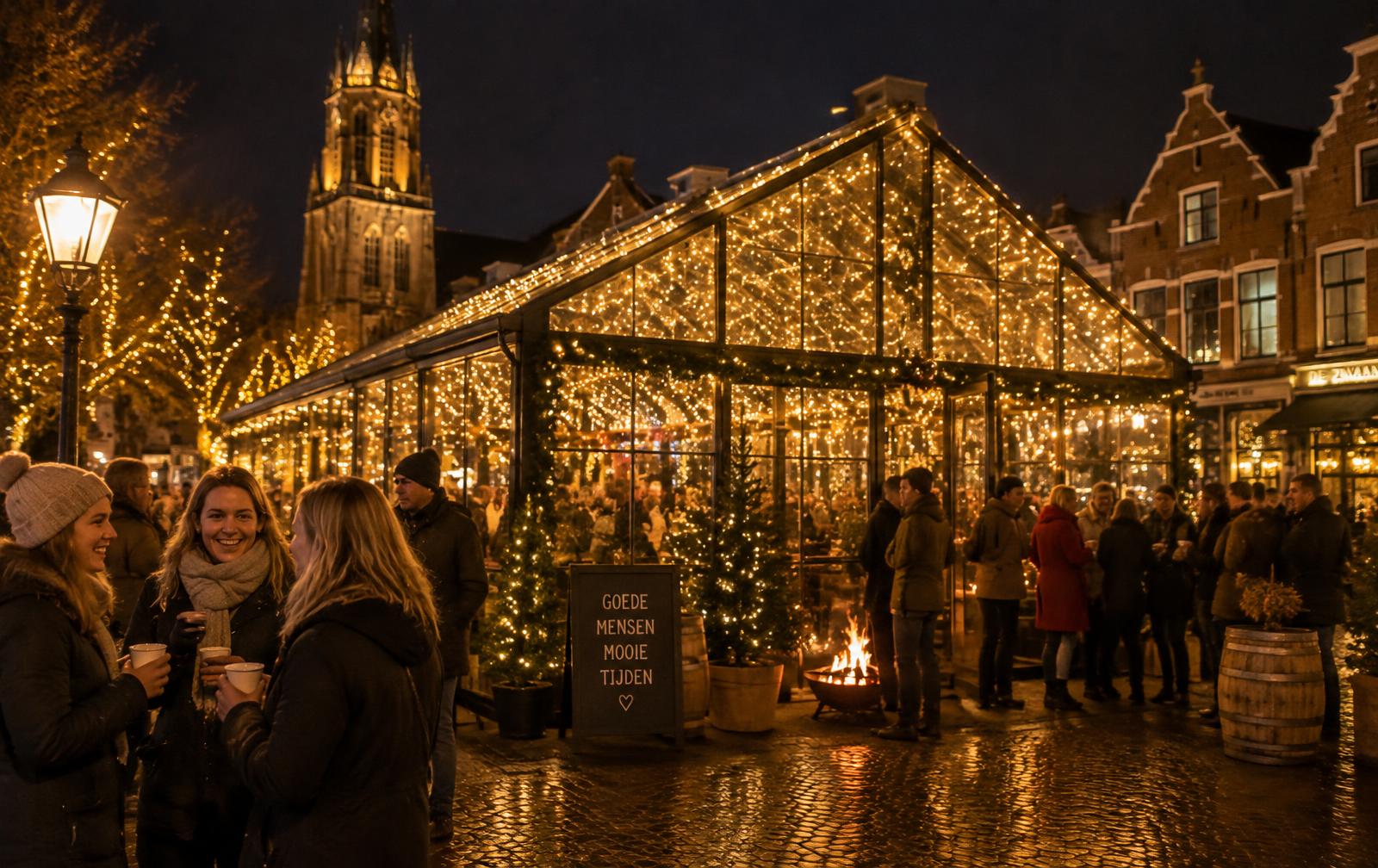 Het Glazenhuis Borne in de avond